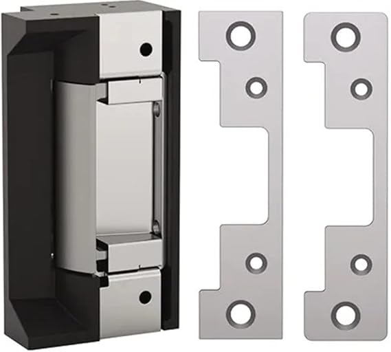 HES 5000C-12/24D-630 Series 5000C Universal Electric Strike Complete Pac for Latchbolt Locks, Satin Stainless Steel, Dual Voltage 12/24 VDC/VAC, Includes the 501 and 501A Faceplates