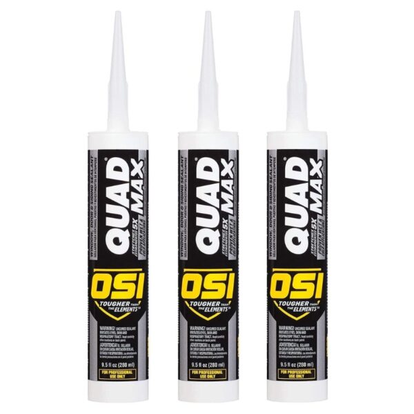 3 Pack OSI Sealants 9.5 oz Quad Max Window, Door and Siding Sealant, White