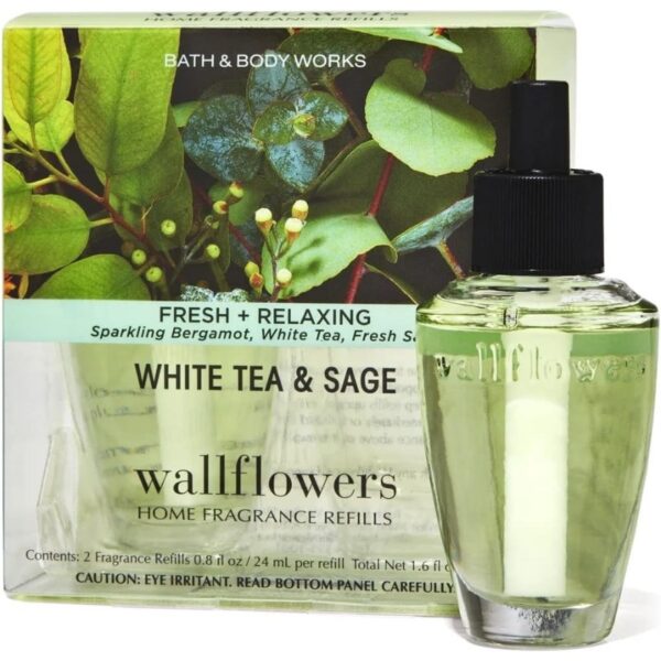 Wallflowers Bath Body Works Fragrance Refill Bulb 2 Pack White Tea & Sage
